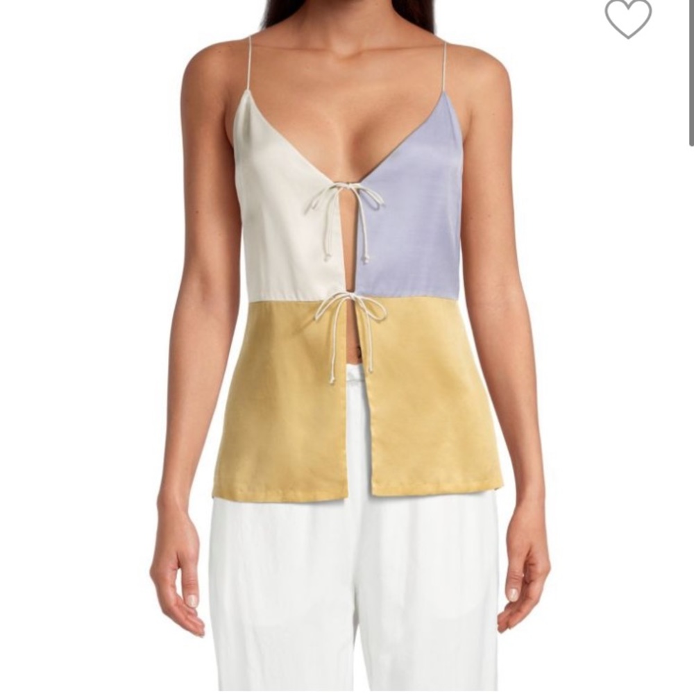 NWT Rebecca Taylor color blocked Twill Camisole
